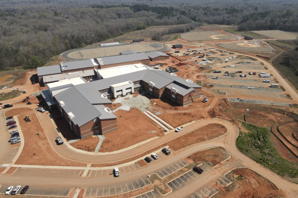 Aerial photo of new Southeast Alamance High School 