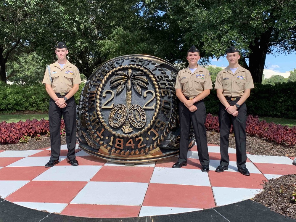 NJROTC Cadets photographed in front of Citadel Ring while attending Citadel Leadership Academy