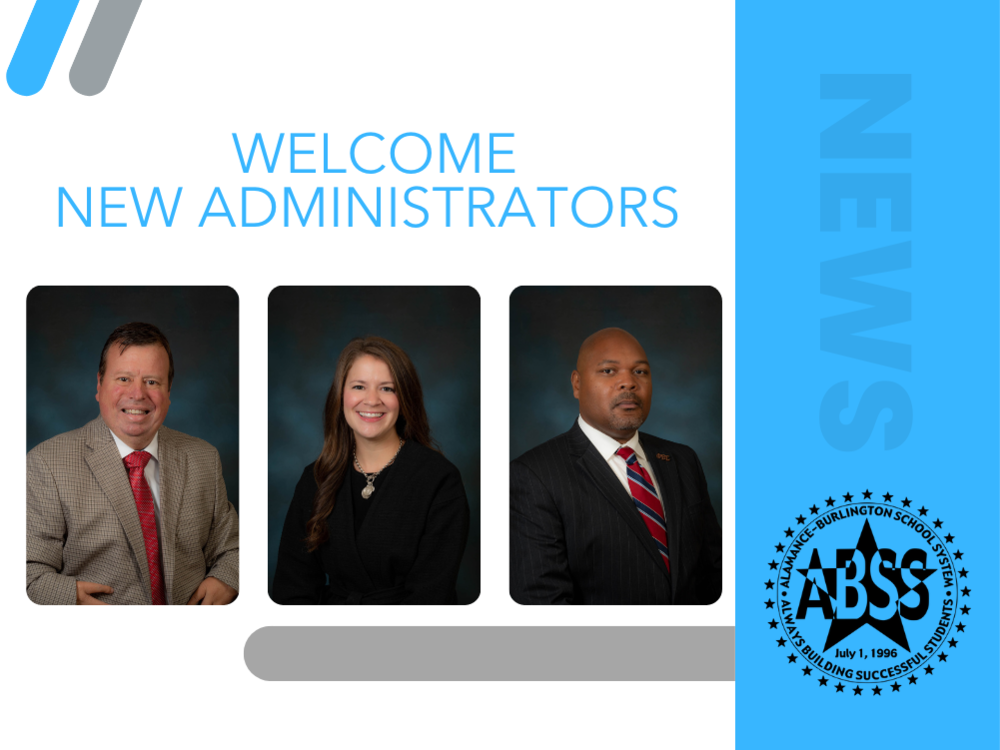 Graphic showing new administrators Matt Haley, Mary Beth Chandler, and Clifton Thomas 