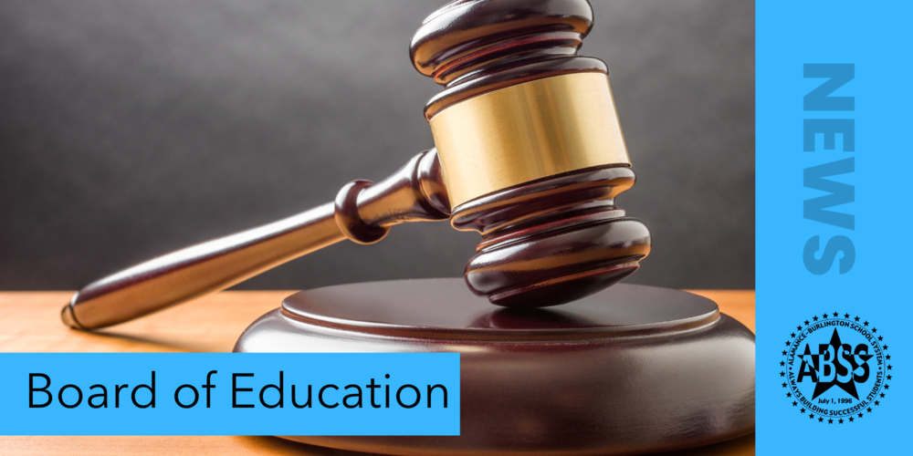 Stock image of Gavel with Board of Education overlay plus ABSS logo 