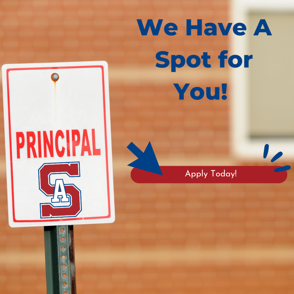 Principal sign with Southern Alamance Logo and text We have a spot for you.  Apply today with pointer.  