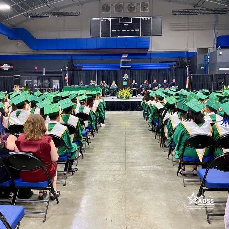 Graduates from Eastern Alamance High School seated during their graduation ceremony