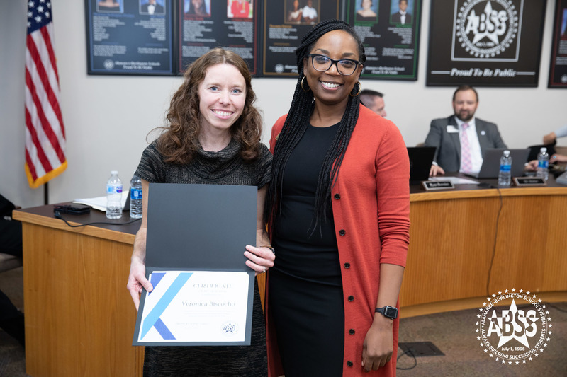 Williams Orchestra teacher with her principal Dr. Helena Thomas 